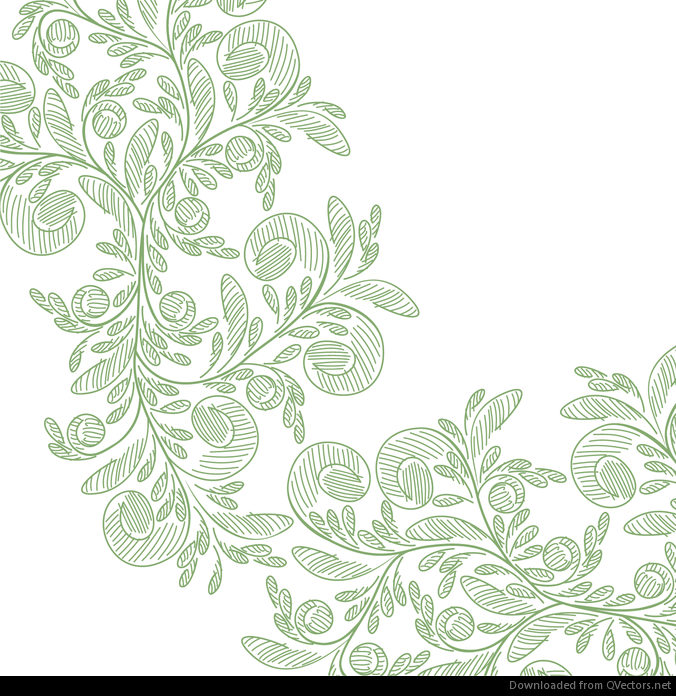 Floral abstracto con gráfico vectorial de lápiz verde