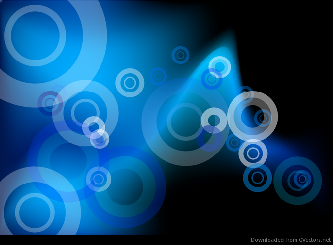 Fondo de vector de círculos azules abstractos