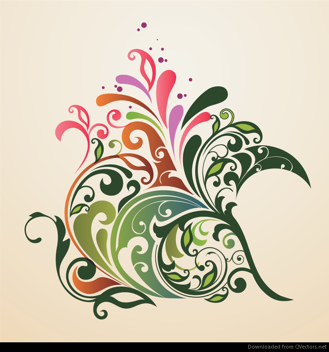 Diseño abstracto ornamento floral fondo gráfico vectorial
