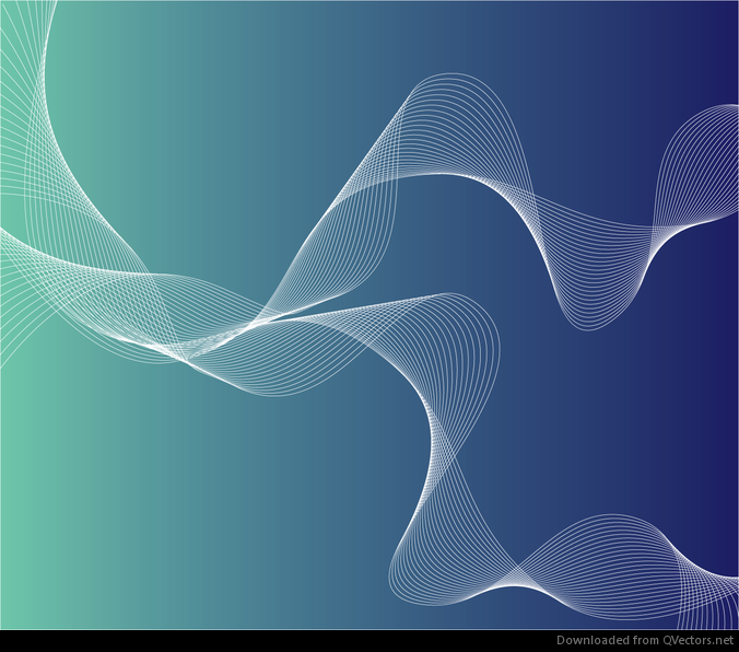 Curvas abstractas gratis con ilustración de vector de fondo azul