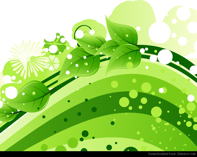 Grüne Blätter mit abstraktem Wellenhintergrund