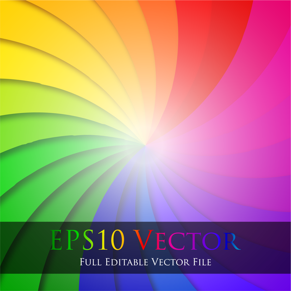 Rainbow starburst background design - Vector download