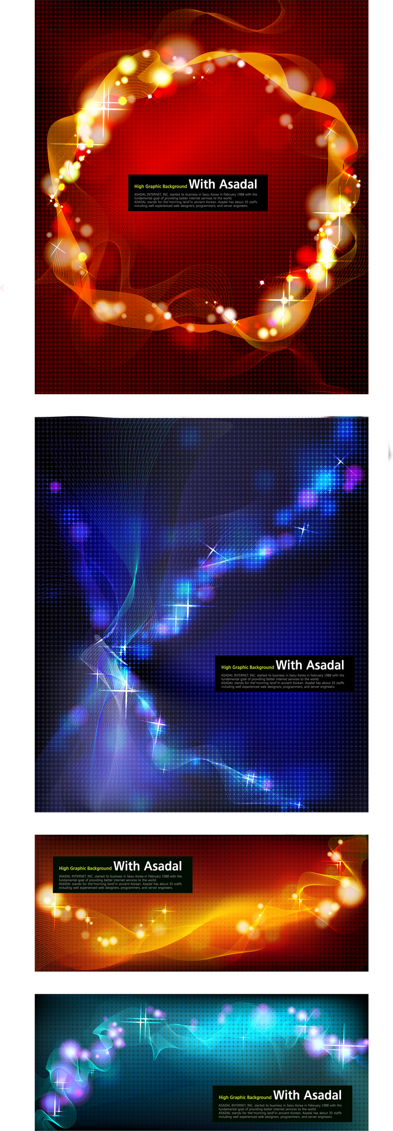Conjunto de fundos e banners