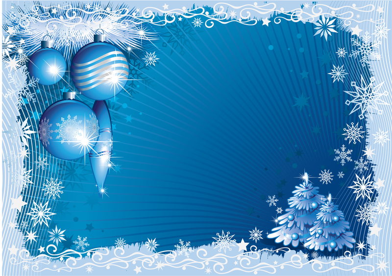 Blue Christmas frame with snowflakes - Vector download