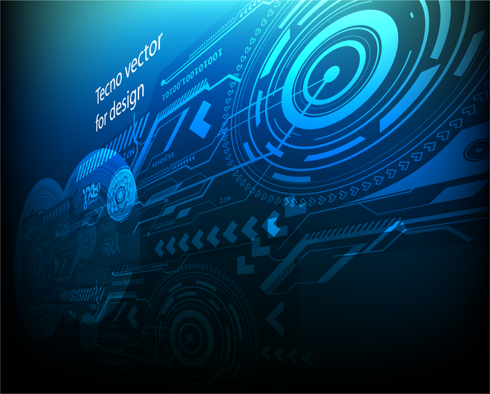 Blue Techno Background Vector  download