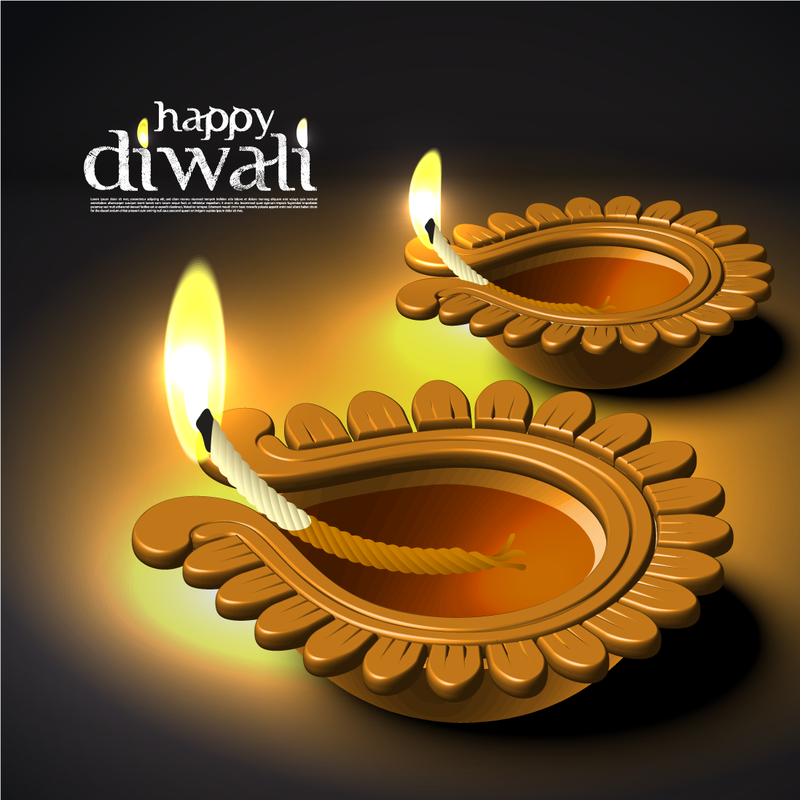Design Diwali com velas
