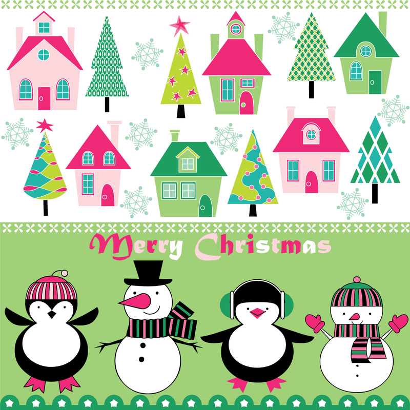 Cartoon Christmas Background 4 Vector Download