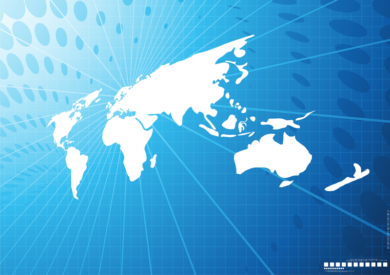 Ilustración de mapa mundial con puntos y líneas Ilustración de mapa mundial con puntos y líneas