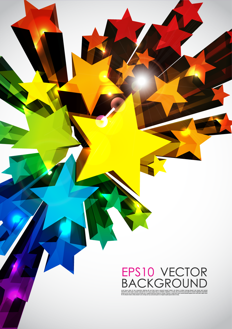 Download Abstract 3D Stars - Vector download