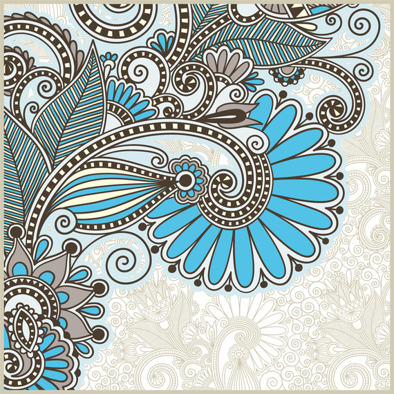 Flor decorativa ornamental y hoja. Flor decorativa ornamental y hoja.