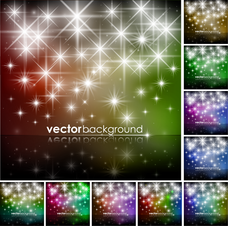 Starlight Backdrop Designs Set Vector Download