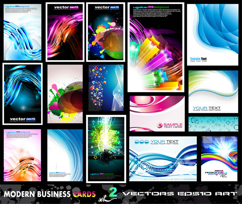 Conjunto de tarjetas de colores abstractos