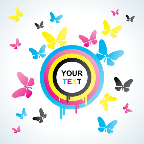 CMYK butterfly silhouettes design CMYK butterfly silhouettes design