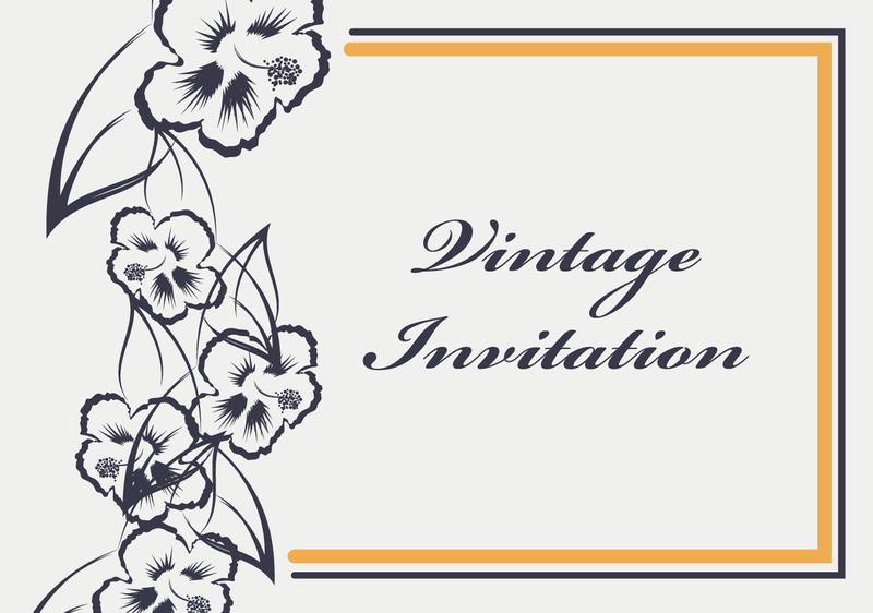 Convite vintage com flores