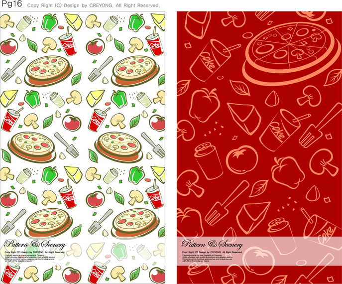 Pizza pattern design set Pizza pattern design set