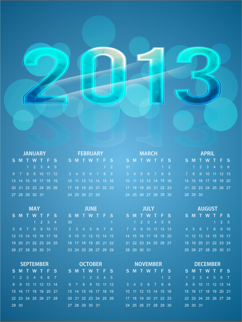 2013 Calendar Bright
