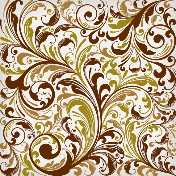 Yellow and brown swirl floral background Vector download