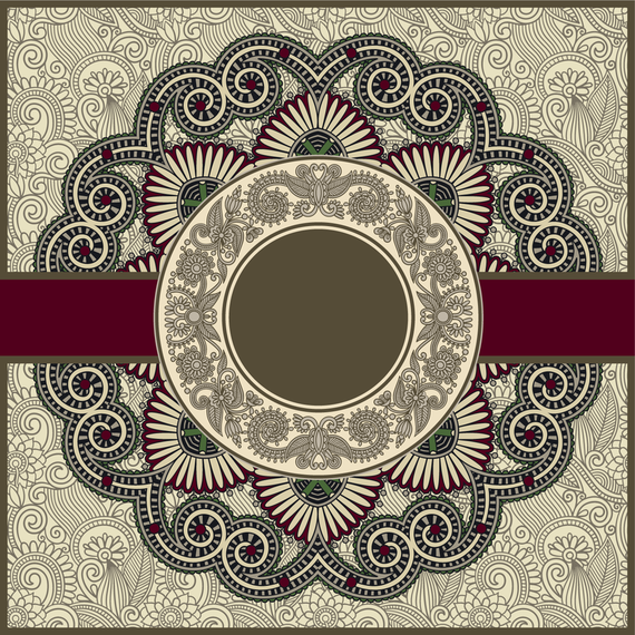 Mandala design over pattern Mandala design over pattern