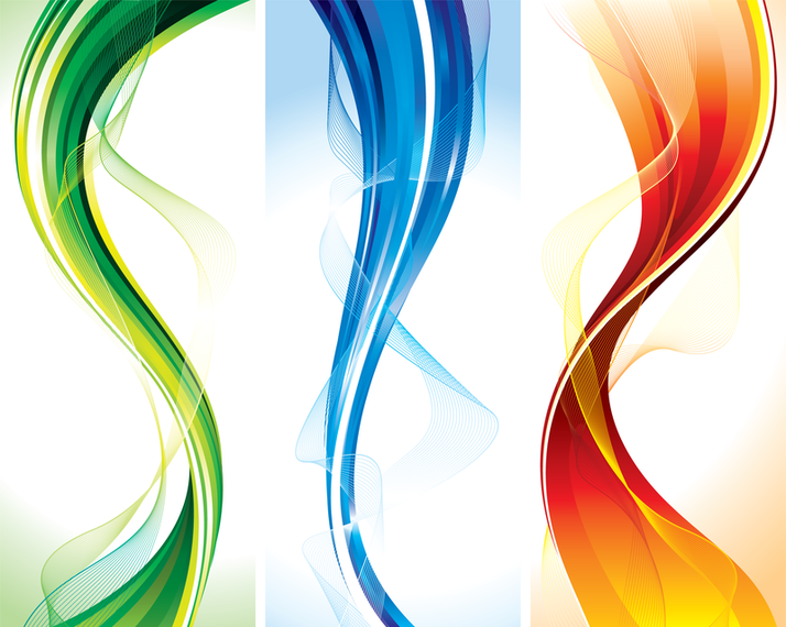 3 flow banners in colors Vector download