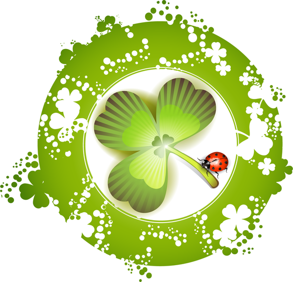 Clover and ladybug illustration Clover and ladybug illustration