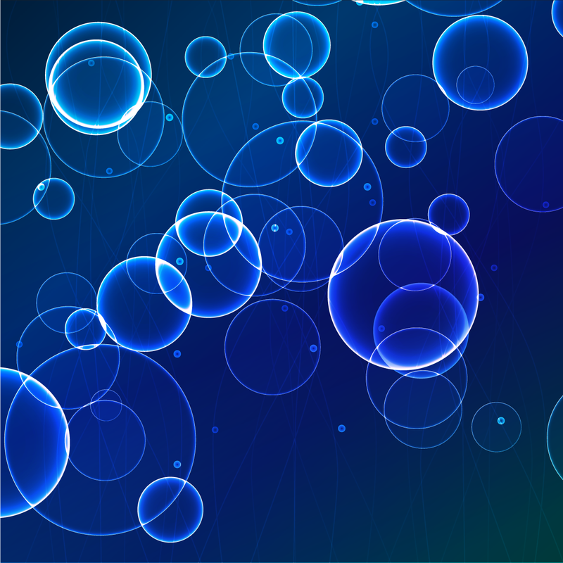 Burbujas de luz azul