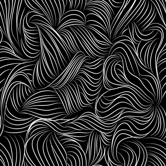 Black and white doodled waves design Black and white doodled waves design