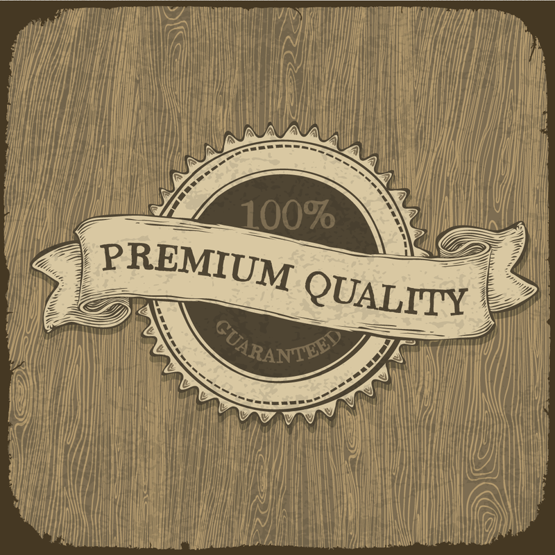 Design ilustrado de crachá de qualidade premium