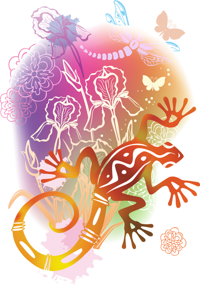 Lizard and flowers illustration Lizard and flowers illustration