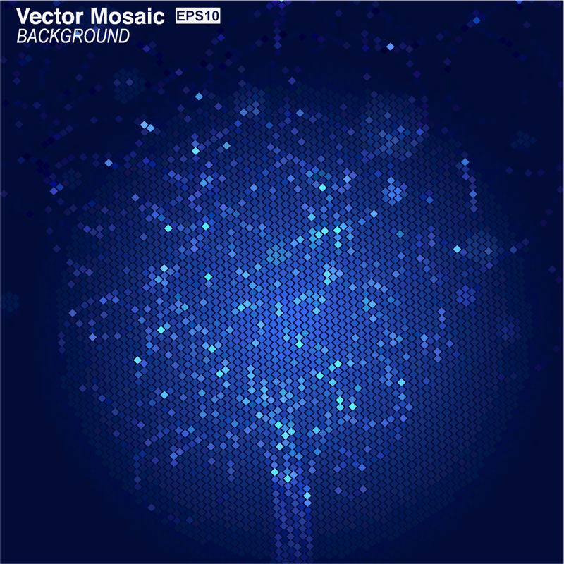 Blaues Mosaikmuster-Hintergrunddesign