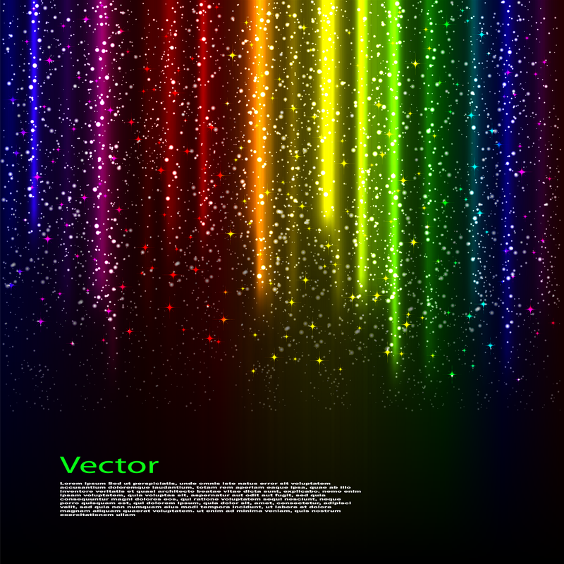 Diseño de brillo de arco iris sobre negro