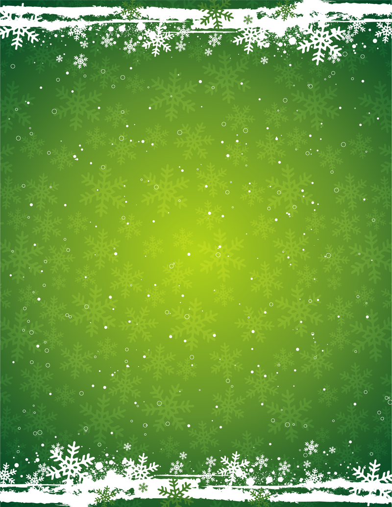 Fondo verde copo de nieve