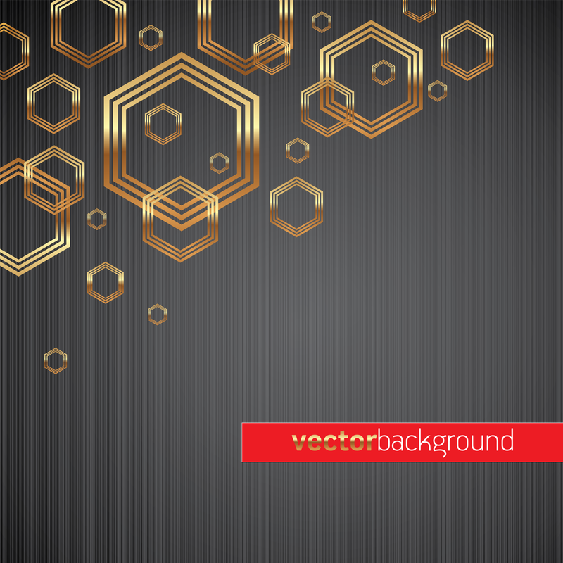 Fondo dorado del hexágono