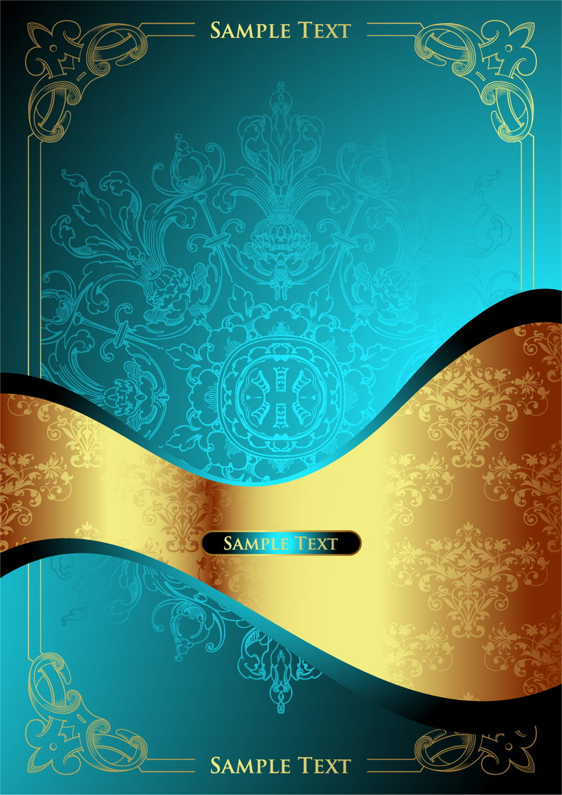 blue and gold abstract backdrop design