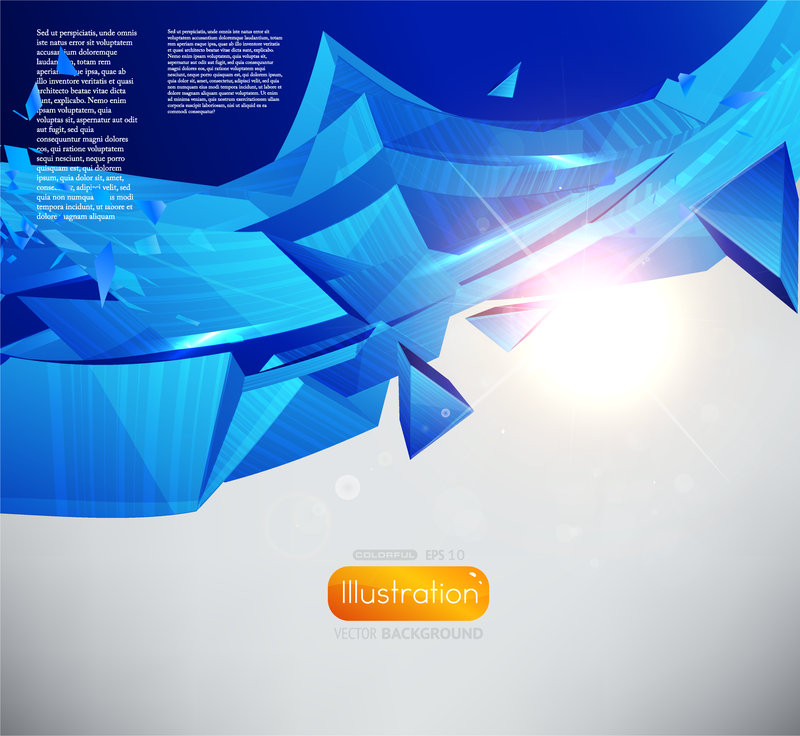 Desenho de fundo poligonal azul com texto