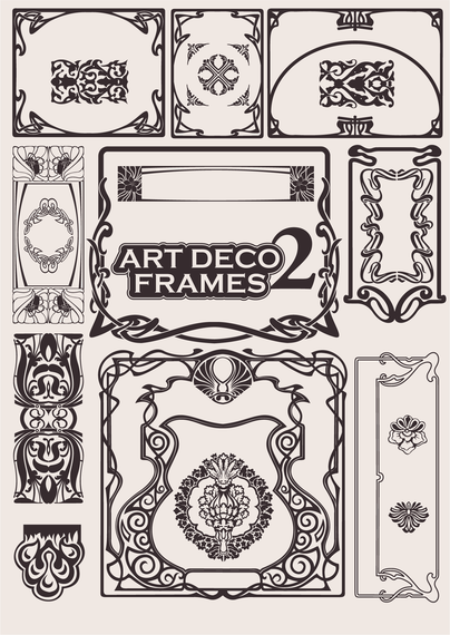 European art deco frames - Vector download
