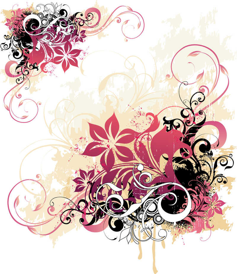 Swirl And Flower - Vector download