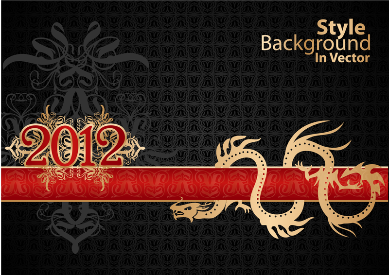 2012 diseño de dragón con cinta