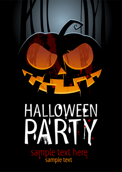 horrifying halloween party flyer vector download