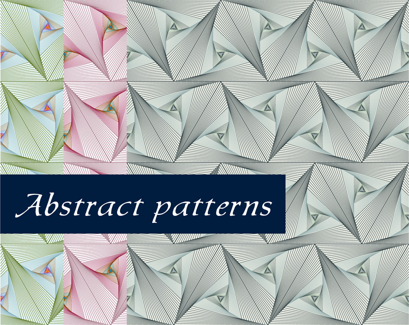 3 padrões florais abstratos de cores suaves