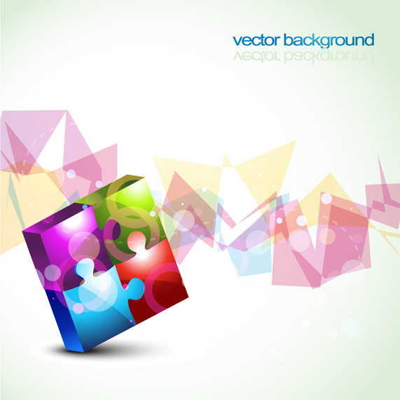 Colorful 3D puzzle background Colorful 3D puzzle background