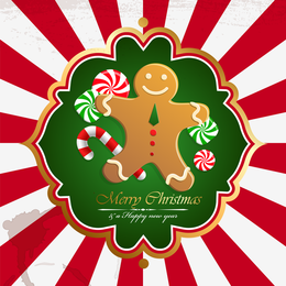 Diseño navideño con hombre de jengibre.