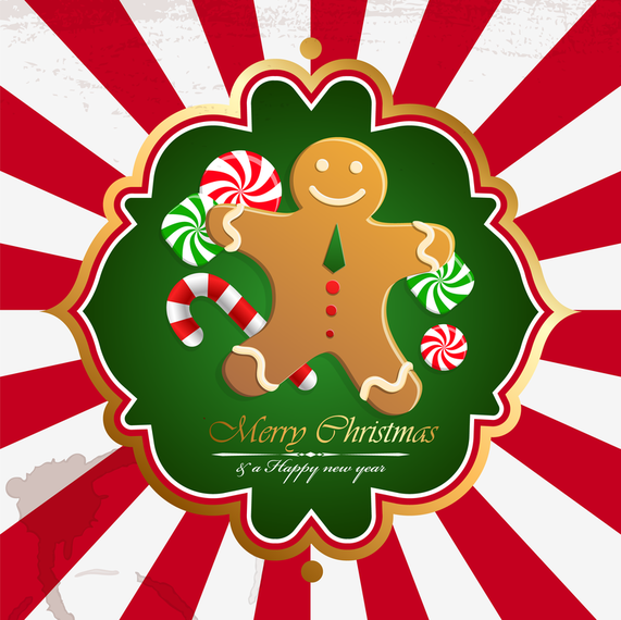 Diseño navideño con pan de jengibre. Diseño navideño con pan de jengibre.