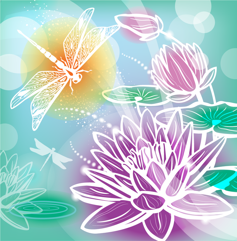 Ilustração de silhuetas de flores bonitas