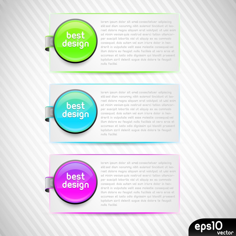 Helles Button-Label-Bannerset