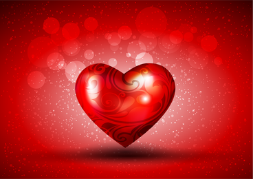 Corazón rojo sobre