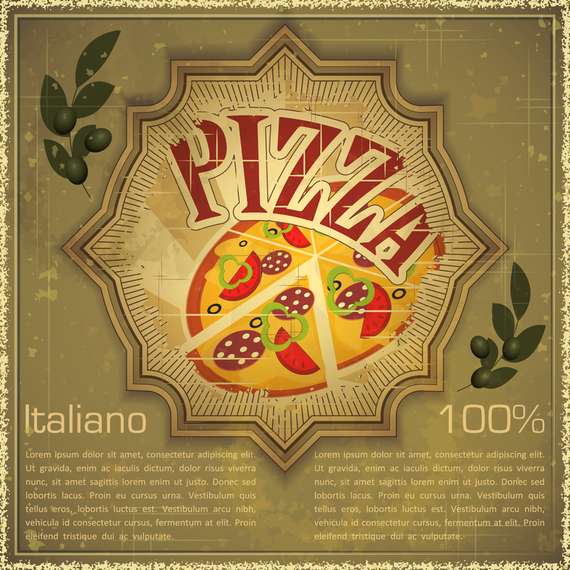 Retro Pizza Background - Vector Download