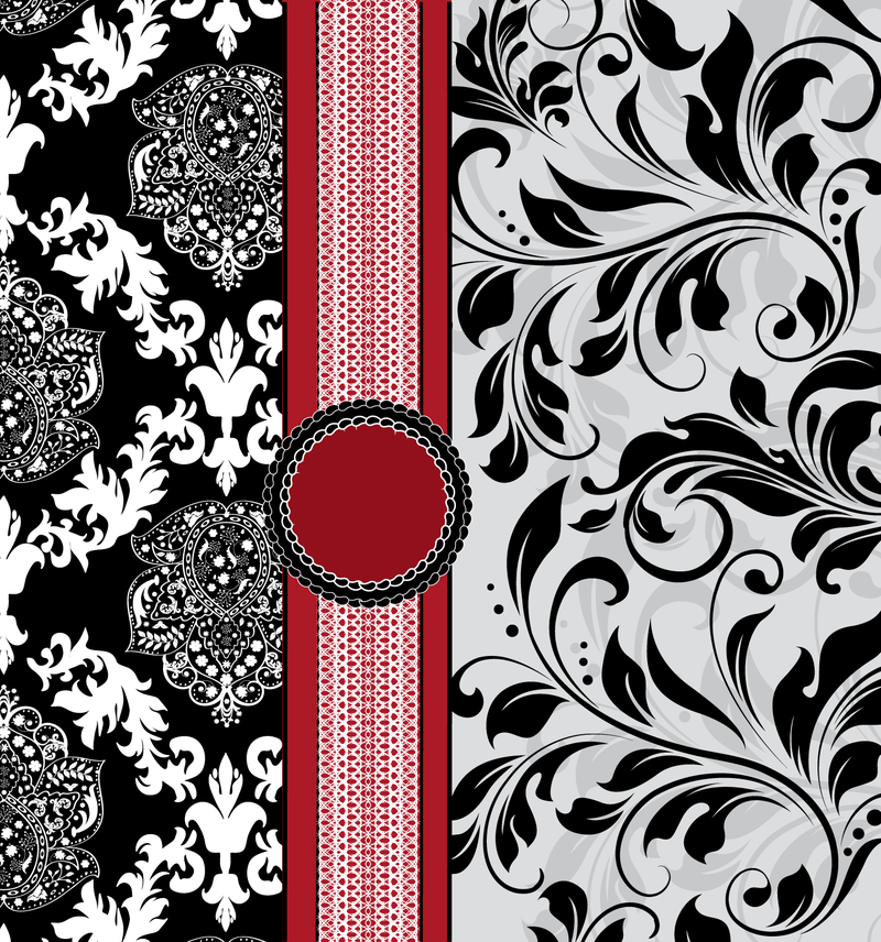 Fondo de diseño de patrón floral en blanco y negro
