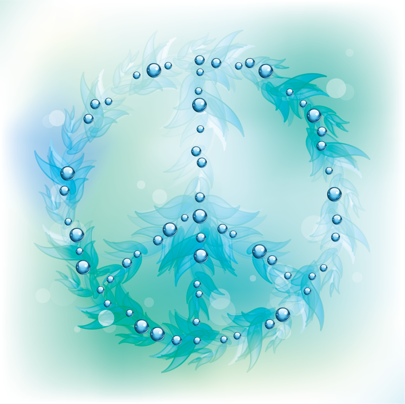 Símbolo de paz en burbujas