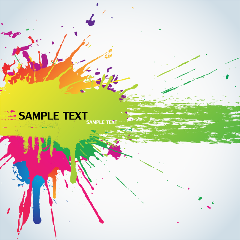 Color splash background with text - Vector download