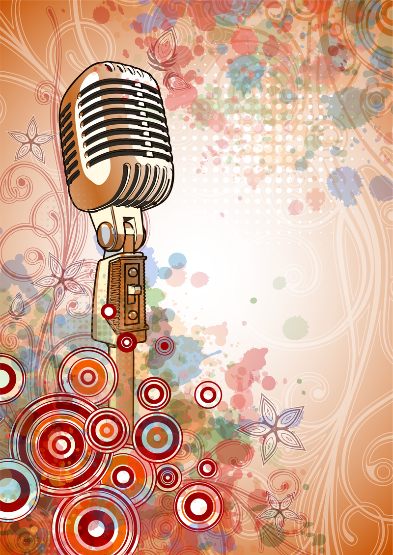 Microphone Bright Background 3 - Vector download